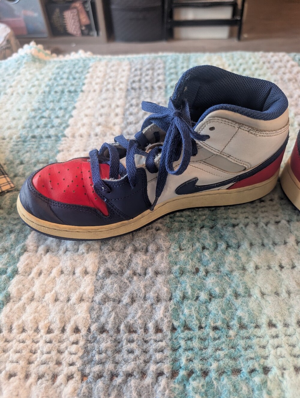 Nike Kids High-Top Sneakers -siE 7 Red / Navy / White